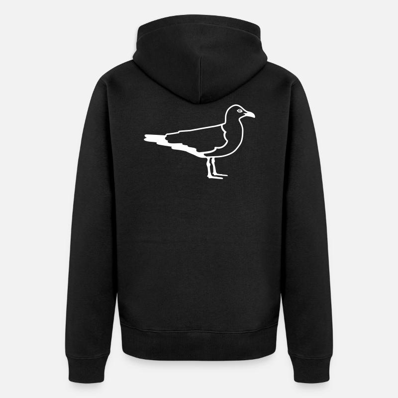 Möwe - Unisex Premium Bio Zip Hoodie - Schwarz