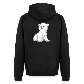 Polar Bear Shirt | Snow Cold Winter Bear Animal - Unisex Premium Organic Zip Hoodie - black - Back - Nico (187cm)
