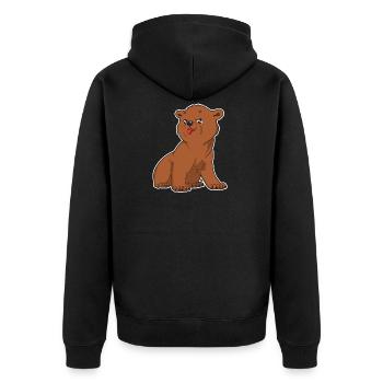 Grizzly Bear Shirt | Wildlife Brown Bear Forest - Unisex Premium Organic Zip Hoodie - black - Back - Nico (187cm)