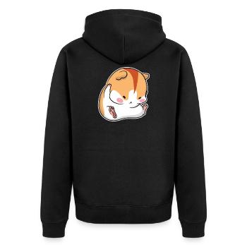 Hamster Shirt | Golden Hamster Lover Nagetier Haustier - Unisex Premium Bio Zip Hoodie - Schwarz - Hinten - Nico (187cm)