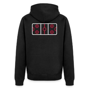 Air hockey - Unisex Premium Organic Zip Hoodie - black - Back - Nico (187cm)