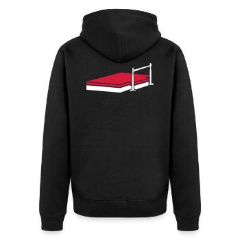 Hochsprung - Unisex Premium Bio Zip Hoodie - Schwarz - Hinten - Nico (187cm)