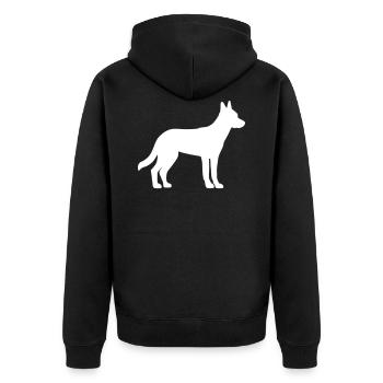 Malinois - Unisex Premium Organic Zip Hoodie - black - Back - Nico (187cm)