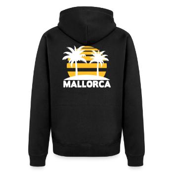 Mallorca - Unisex Premium Bio Zip Hoodie - Schwarz - Hinten - Nico (187cm)