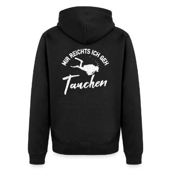 Mir reichts ich geh Tauchen lustiger Taucher - Unisex Premium Bio Zip Hoodie - Schwarz - Hinten - Nico (187cm)