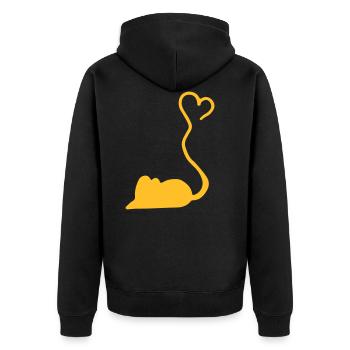 Mouse heart gift / mouse heart - Unisex Premium Organic Zip Hoodie - black - Back - Nico (187cm)