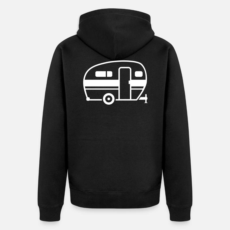Wohnwagen - Unisex Premium Bio Zip Hoodie - Schwarz