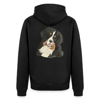 Berner Sennenhund - Unisex Premium Bio Zip Hoodie - Schwarz - Hinten - Nico (187cm)
