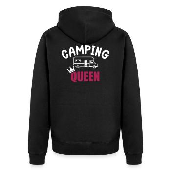 Wohnmobil - Unisex Premium Bio Zip Hoodie - Schwarz - Hinten - Nico (187cm)