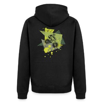 Cadeau descente VTT - Veste à capuche bio Premium Unisexe - noir - Dos - Nico (187cm)