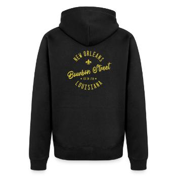 New Orleans Bourbon Street Jazz - Unisex Premium Organic Zip Hoodie - black - Back - Nico (187cm)