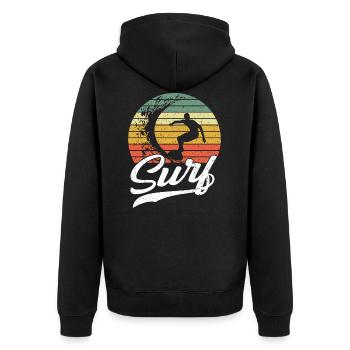 Surfeur surf vintage surf rétro surf - Veste à capuche bio Premium Unisexe - noir - Dos - Nico (187cm)