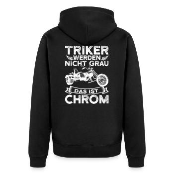 Trike Fahrer lustiger Spruch Motiv Opa Triker - Unisex Premium Bio Zip Hoodie - Schwarz - Hinten - Nico (187cm)