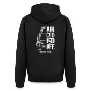 Aircooled Type 3 Square Back- Classic Car Culture - Unisex Premium Organic Zip Hoodie - black - Back - Nico (187cm)