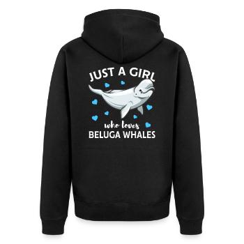 Beluga whale beluga whale cute gift - Unisex Premium Organic Zip Hoodie - black - Back - Nico (187cm)