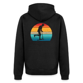 Scooter Stunt Tretroller Geschenk für Teenager - Unisex Premium Bio Zip Hoodie - Schwarz - Hinten - Nico (187cm)