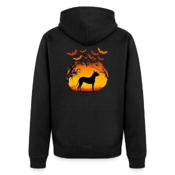 Dogue Allemand dans une citrouille - Veste à capuche bio Premium Unisexe - noir - Dos - Nico (187cm)