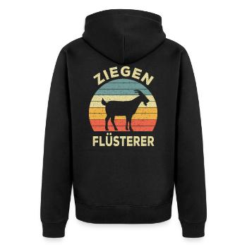 Ziegen Flüsterer Landwirt Hirte Bauer Geschenkide - Unisex Premium Bio Zip Hoodie - Schwarz - Hinten - Nico (187cm)