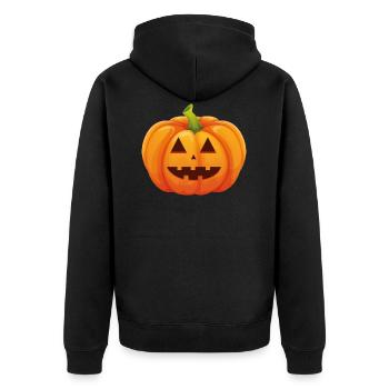 Costume d'Halloween Citrouille - Je suis une citrouille - Veste à capuche bio Premium Unisexe - noir - Dos - Nico (187cm)