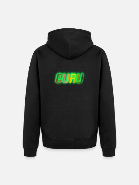 guru - Unisex Premium Organic Zip Hoodie - black