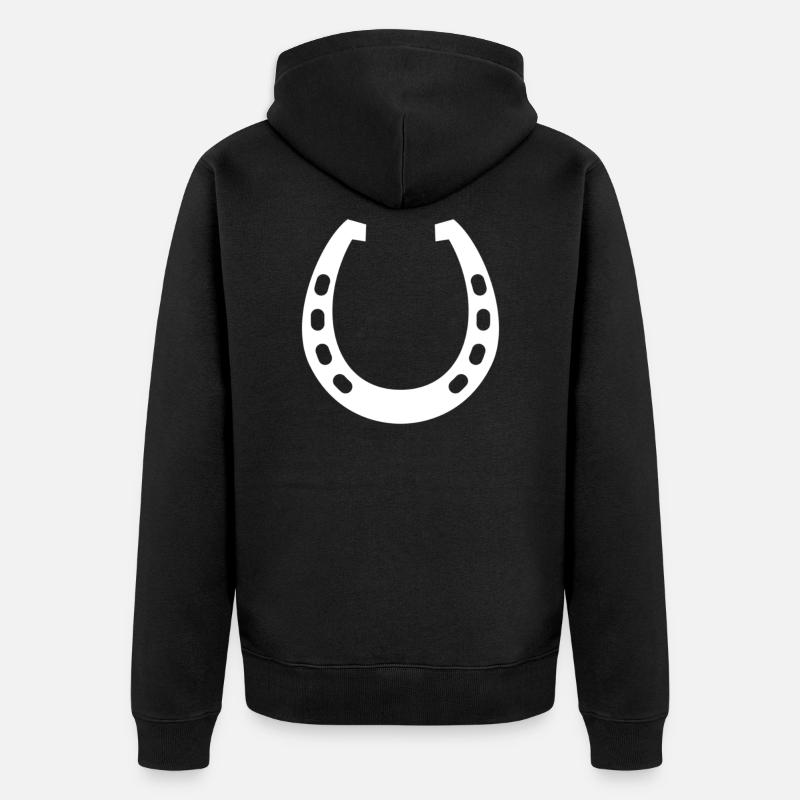 Fer à cheval Hirtiche - Veste à capuche bio Premium Unisexe - noir