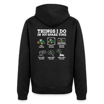 Tracteur drôle disant idée cadeau - Veste à capuche bio Premium Unisexe - noir - Dos - Nico (187cm)