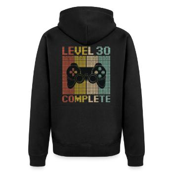 Level 30 Joueur de jeu complet 30 ans - Veste à capuche bio Premium Unisexe - noir - Dos - Nico (187cm)