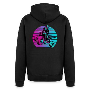Quad Coureur Hors route Biker ATV Vintage - Veste à capuche bio Premium Unisexe - noir - Dos - Nico (187cm)