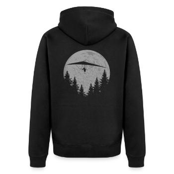 Drachenflieger Geschenk Drachenfliegen - Unisex Premium Bio Zip Hoodie - Schwarz - Hinten - Nico (187cm)