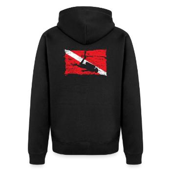 Drapeau de plongée sous-marine Vintage Divers cadeau - Veste à capuche bio Premium Unisexe - noir - Dos - Nico (187cm)