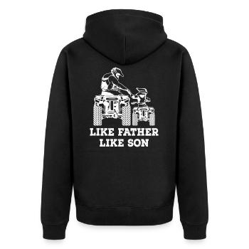 Cadeau de fête des pères Quad père et fils - Veste à capuche bio Premium Unisexe - noir - Dos - Nico (187cm)