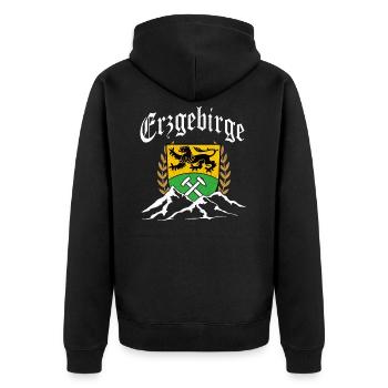 Armoiries d'Erzgebirge Montagnes Erzgebirgler Ossi - Veste à capuche bio Premium Unisexe - noir - Dos - Nico (187cm)