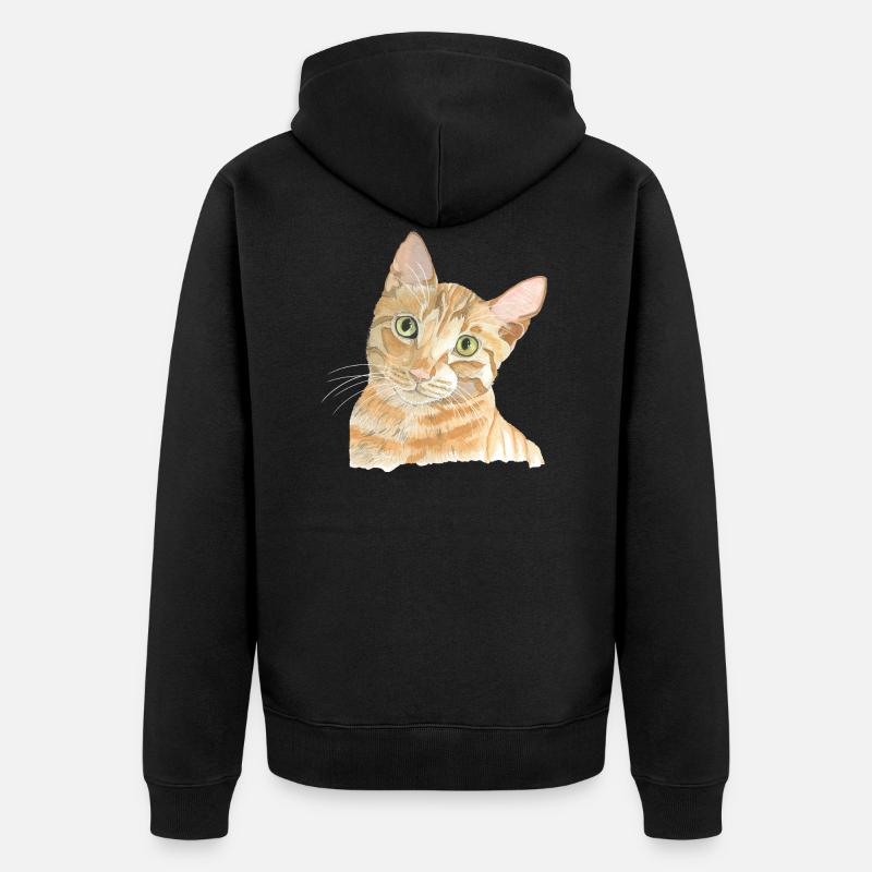 Chat rouge - Veste à capuche bio Premium Unisexe - noir