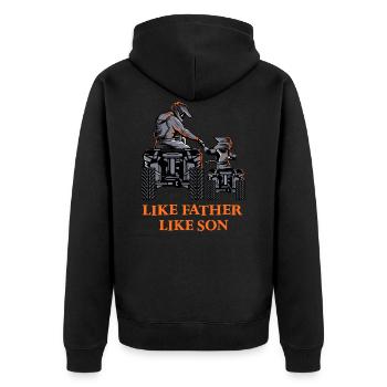 Cadeau de fête des pères Quad père et fils - Veste à capuche bio Premium Unisexe - noir - Dos - Nico (187cm)