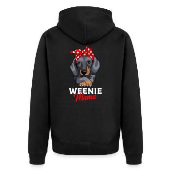 Cadeau de conception de chien de maman teckel - Veste à capuche bio Premium Unisexe - noir - Dos - Nico (187cm)