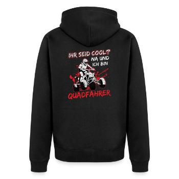 Quadfahrer Quad Biker ATV Quad Quadtour Hobby - Unisex Premium Bio Zip Hoodie - Schwarz - Hinten - Nico (187cm)