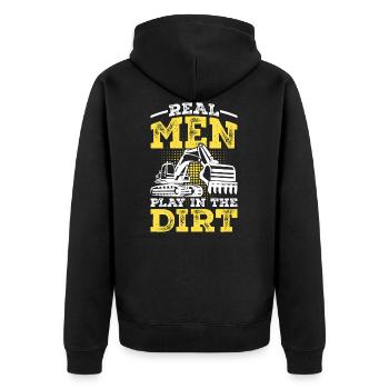 Conducteur de pelle disant cadeau - Veste à capuche bio Premium Unisexe - noir - Dos - Nico (187cm)
