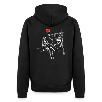 Cadeau de maîtresse de propriétaire de chien d'amour Corgi - Veste à capuche bio Premium Unisexe - noir - Dos - Nico (187cm)