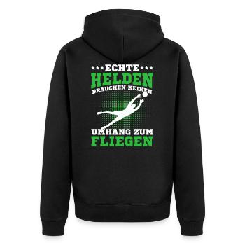 Fußball Torwart Fußballspieler Torhüter - Unisex Premium Bio Zip Hoodie - Schwarz - Hinten - Nico (187cm)