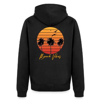 Sommer Sommer Sommer - Unisex Premium Bio Zip Hoodie - Schwarz - Hinten - Nico (187cm)