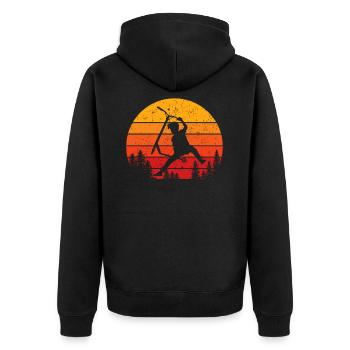 Scooter Stunt Retro Tretroller Geschenk Kinder - Unisex Premium Bio Zip Hoodie - Schwarz - Hinten - Nico (187cm)