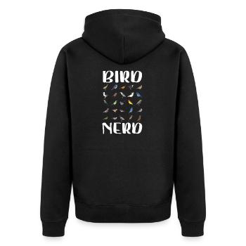 Ornithologue d’observation des oiseaux Bird Nerd - Veste à capuche bio Premium Unisexe - noir - Dos - Nico (187cm)