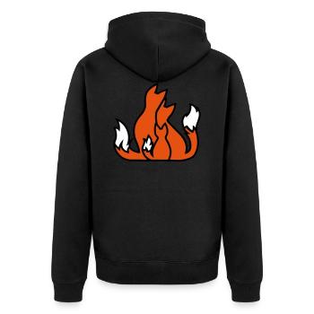 Fuchsfamilie fox family Geschenkidee gift idea - Unisex Premium Bio Zip Hoodie - Schwarz - Hinten - Nico (187cm)