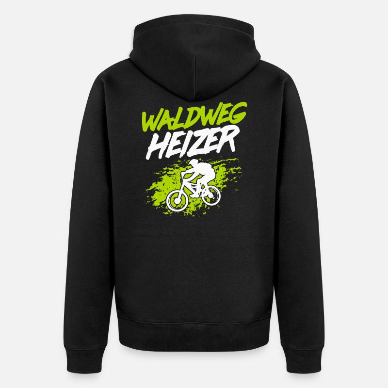 MTB Mountainbiker - Waldweg Heizer - Unisex Premium Bio Zip Hoodie - Schwarz