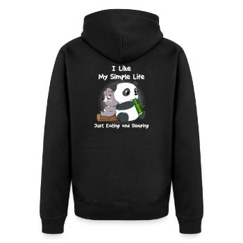 Koala Panda Essen Schlafen Relax Chillen Geschenk - Unisex Premium Bio Zip Hoodie - Schwarz - Hinten - Nico (187cm)