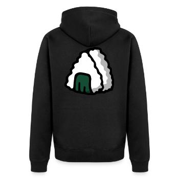 Onigiri Nigiri Sushi - Japanisch Essen japanese - Unisex Premium Bio Zip Hoodie - Schwarz - Hinten - Nico (187cm)