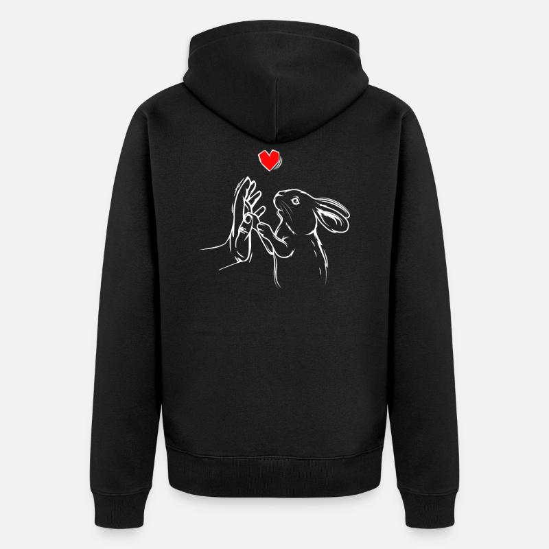 Lapins amour lapin lapin - Veste à capuche bio Premium Unisexe - noir