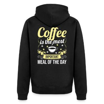 Barista Coffee Coffee saying - Unisex Premium Organic Zip Hoodie - black - Back - Nico (187cm)