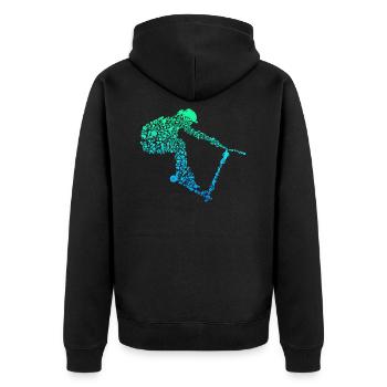 Cadeau de scooter cascadeur - Veste à capuche bio Premium Unisexe - noir - Dos - Nico (187cm)