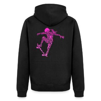 Skater Girl Skateboard Stunt Geschenk - Unisex Premium Bio Zip Hoodie - Schwarz - Hinten - Nico (187cm)